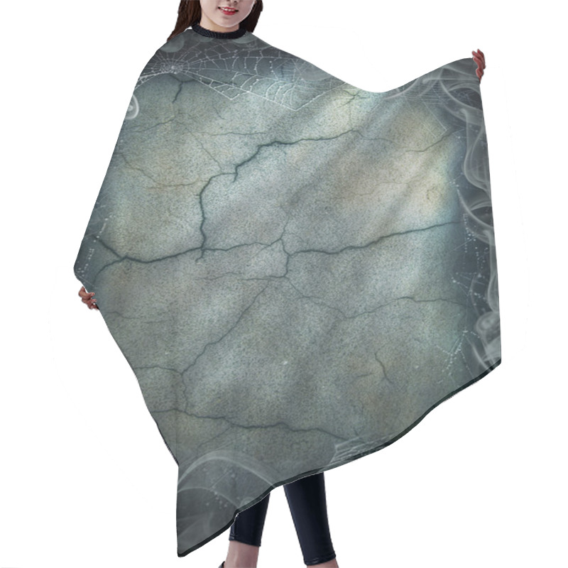 Personality  Halloween Magic Smoke Background Magical Dark Cobweb Hair Cutting Cape