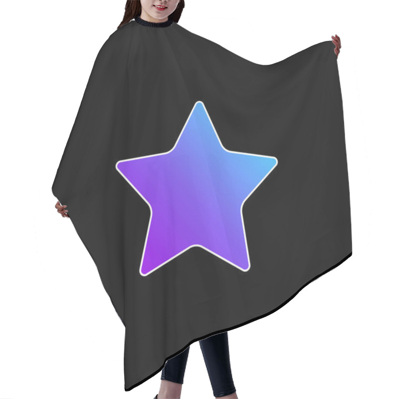 Personality  Black Star Silhouette Blue Gradient Vector Icon Hair Cutting Cape