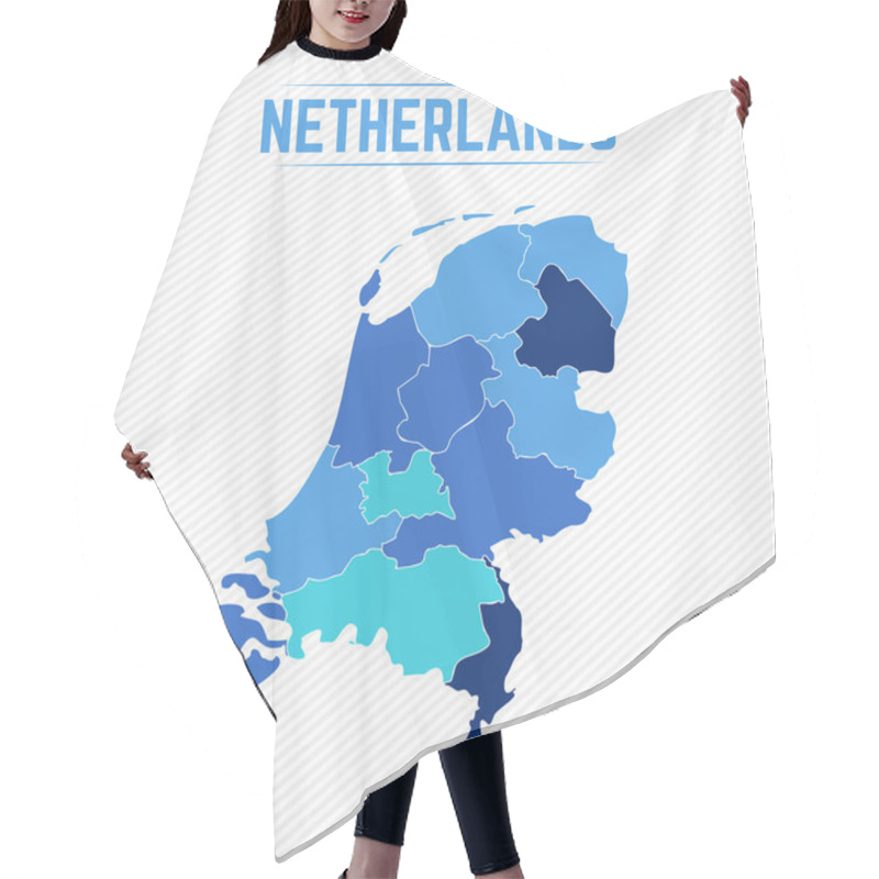 Personality  Netherlands Detailed Map With States Hair Cutting Cape