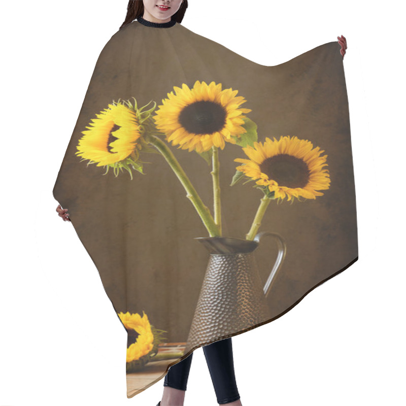 Personality  Sunflowers In Rustic Setting Hair Cutting Cape