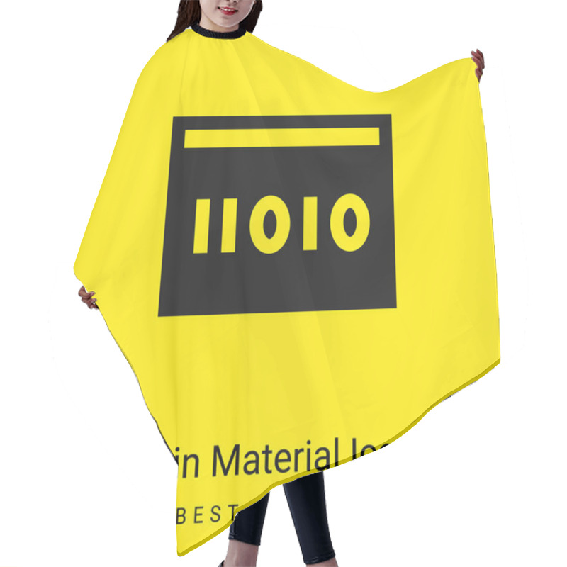 Personality  Binary Code Minimal Bright Yellow Material Icon Hair Cutting Cape