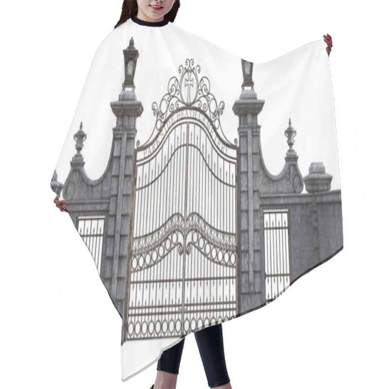 Personality  3D Illustration Of Stone Iron Gate Hair Cutting Cape