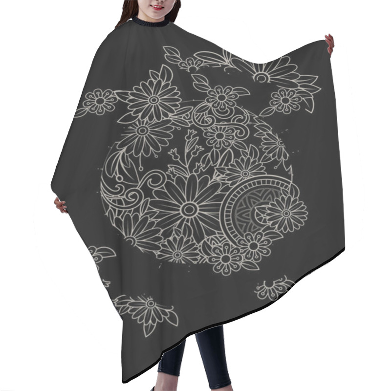 Personality  Floral Mandala Pattern Hair Cutting Cape