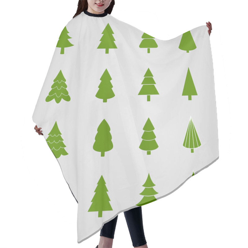 Personality  Set Of Christmas Tree, Vector Illustration Hair Cutting Cape