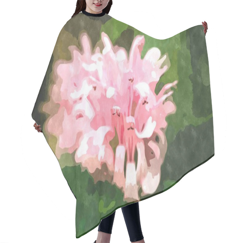 Personality  Watercolor Flower Painting Illustration.Exotic Flowers Blooming In Botanical Garden In Spring Season.Beautiful Floral Wallpaper Painted With Water Color On Canvas For Poster And Postcard Design Hair Cutting Cape