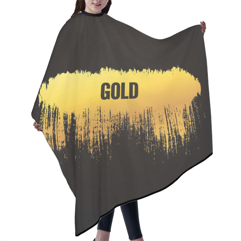 Personality  Golden Brushstroke Of The Precious Metal On A Dark Background Hair Cutting Cape