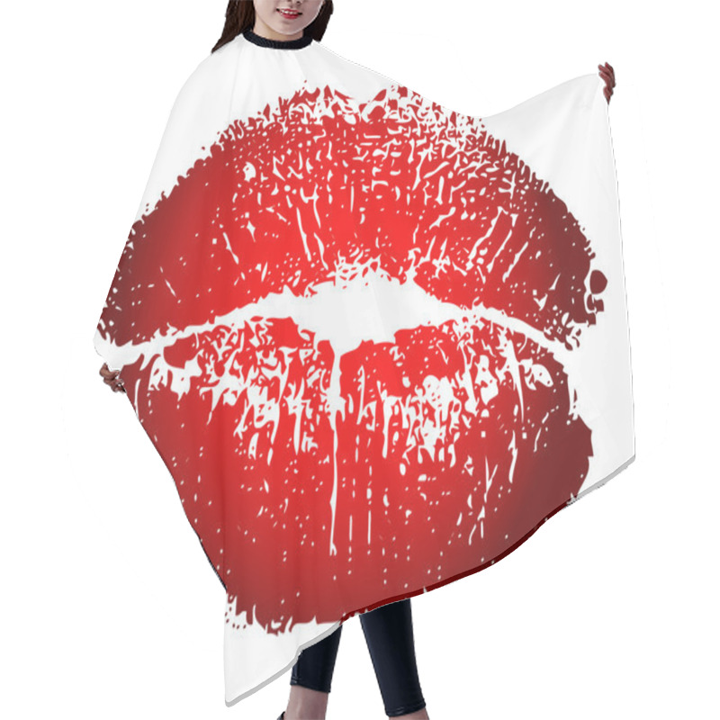 Personality  Vector Illustration Of Kiss Print Hair Cutting Cape