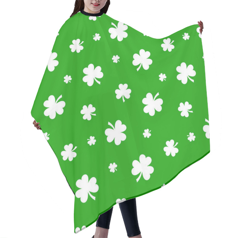 Personality  St. Patrick's Day Vector Seamless Background With Shamrock. Hair Cutting Cape