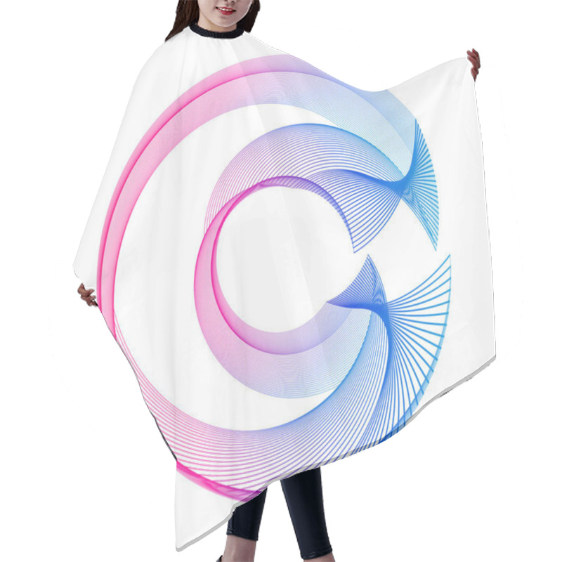 Personality  Design Elements. Wave Of Many Purple Lines Circle Ring. Abstract Vertical Wavy Stripes On White Background Isolated. Vector Illustration EPS 10. Colourful Waves With Lines Created Using Blend Tool Hair Cutting Cape