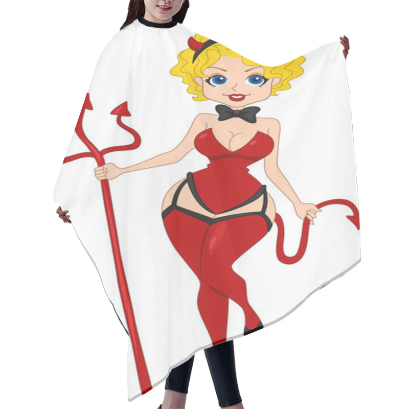 Personality  Pinup Girl Devil Hair Cutting Cape