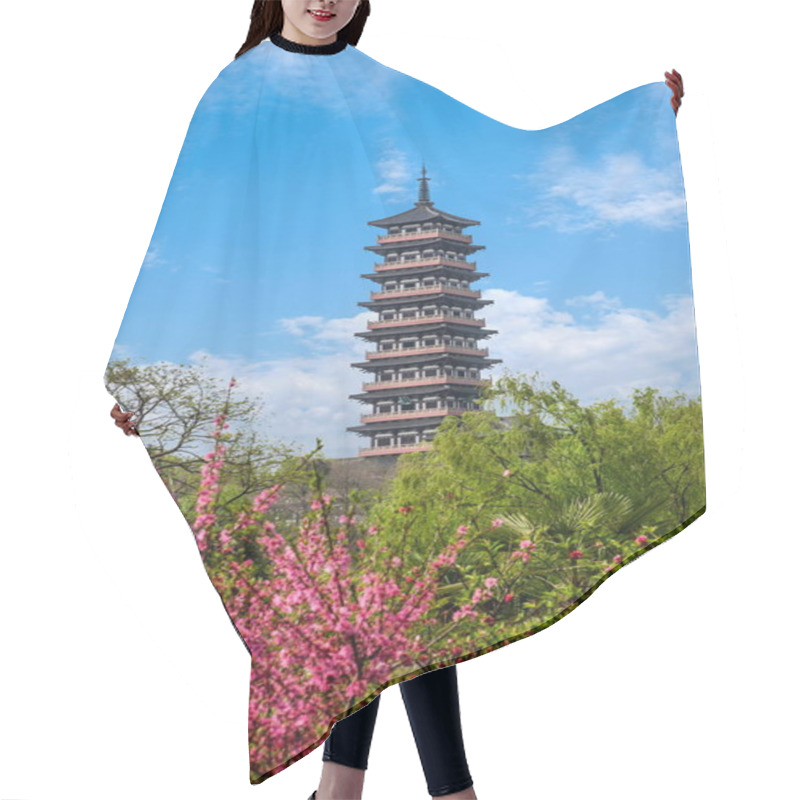 Personality  Yangzhou Slender West Lake Peach Grove Hair Cutting Cape