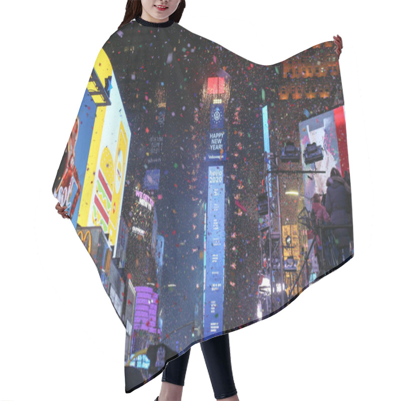 Personality  Celebrating The New Year In The Square In New York Hair Cutting Cape