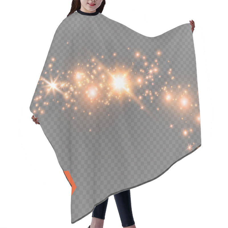 Personality  Dust On A Transparent Background.bright Stars.The Glow Lighting Effect. Hair Cutting Cape