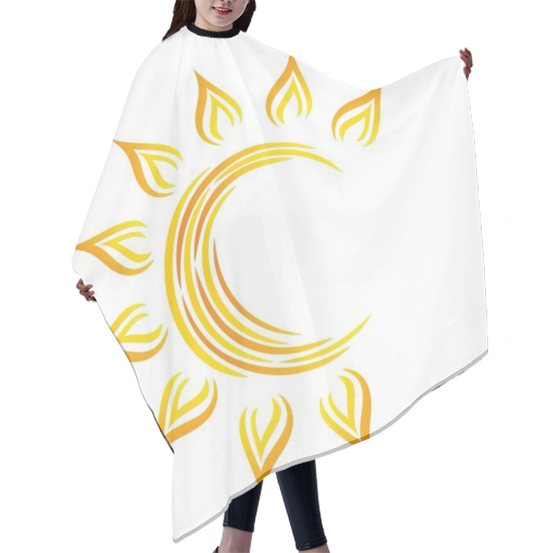 Personality  Logo Of Bright Sun.  Hair Cutting Cape