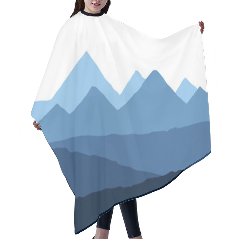 Personality  Mountain Landscape With Mountains And Clouds, Vector Illustration Hair Cutting Cape