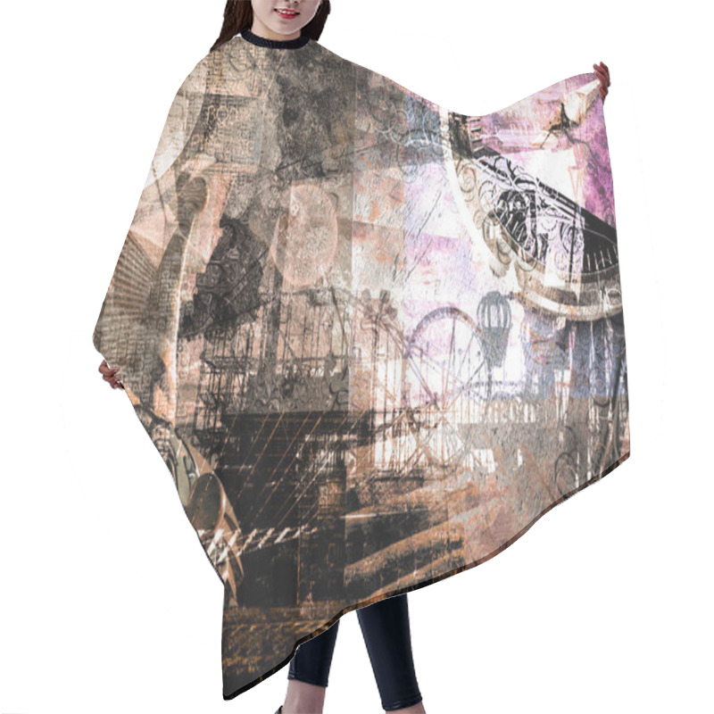 Personality  Amusement Park Abstract Composition Hair Cutting Cape