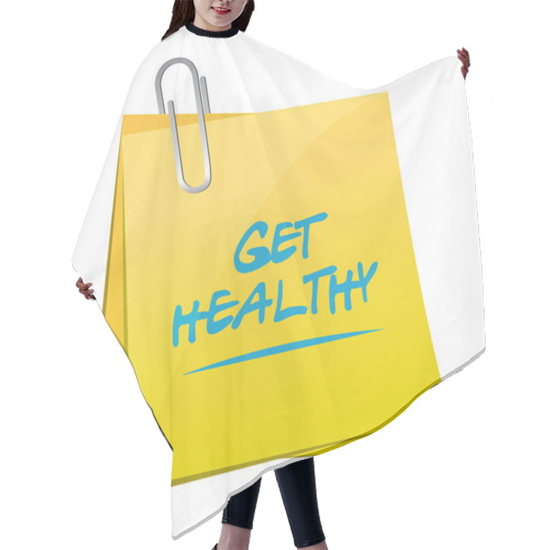 Personality  Get Healthy Post Memo Illustration Hair Cutting Cape