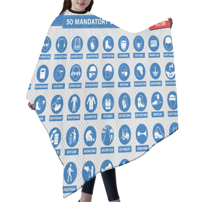 Personality  Set Of Mandatory Signs Hair Cutting Cape