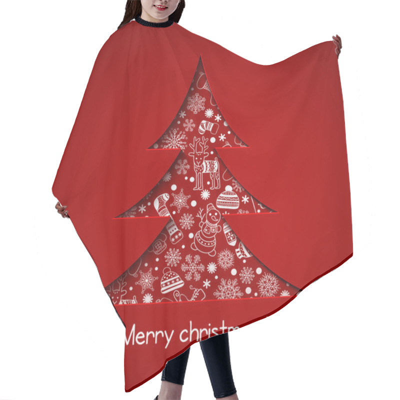 Personality  Christmas Tree Hair Cutting Cape