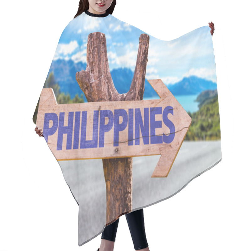 Personality  Philippines Wooden Sign Hair Cutting Cape