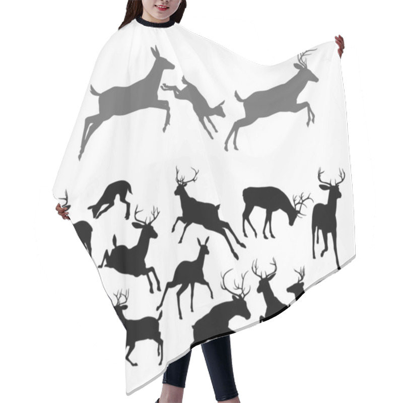 Personality  Deer Vector Silhouettes Hair Cutting Cape