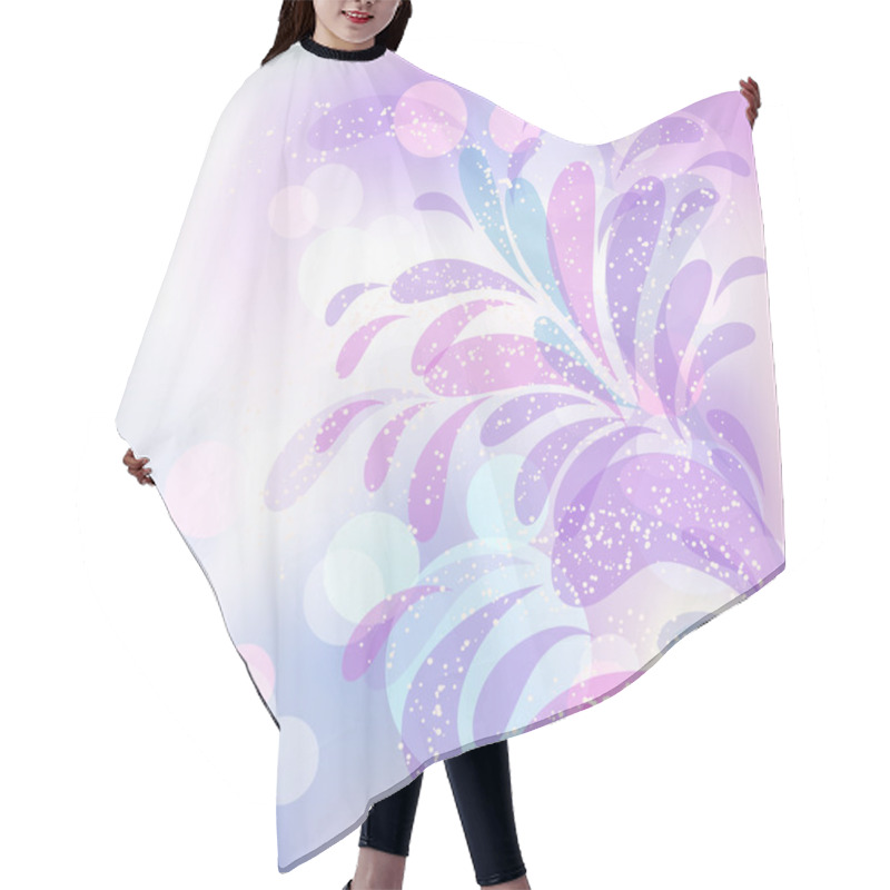 Personality  Abstract Floral Ornamen Hair Cutting Cape