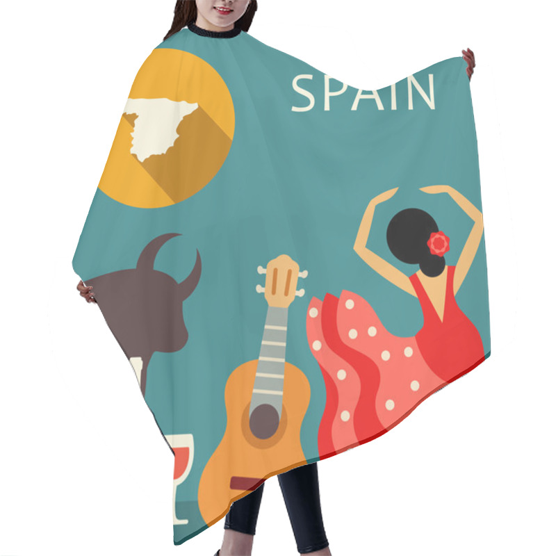 Personality  Spain Travel Icon Hair Cutting Cape