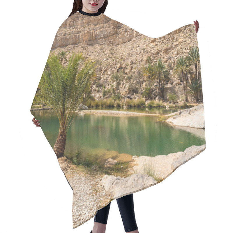 Personality  View Of The Wadi Bani Khalid Oasis In The Desert In Sultanate Of Oman. Hair Cutting Cape