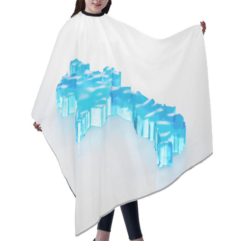 Personality  Water Ice Map Of Laos Global Warming Melting Glacier In Deep Ocean Blue Water 3d Illustration Hair Cutting Cape