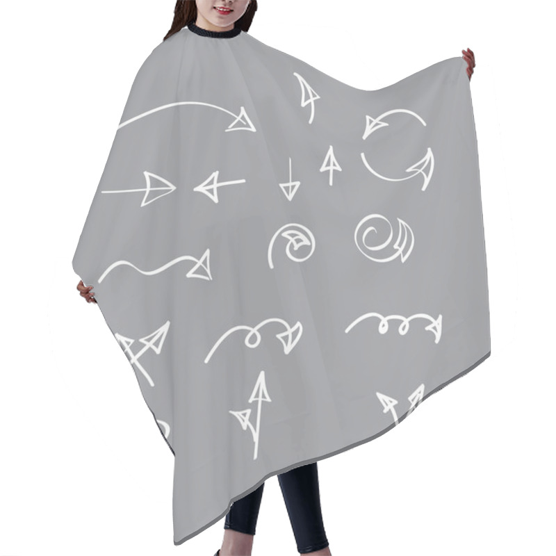 Personality  Hand Drawn Vector Arrow Collection On Gray Background Hair Cutting Cape