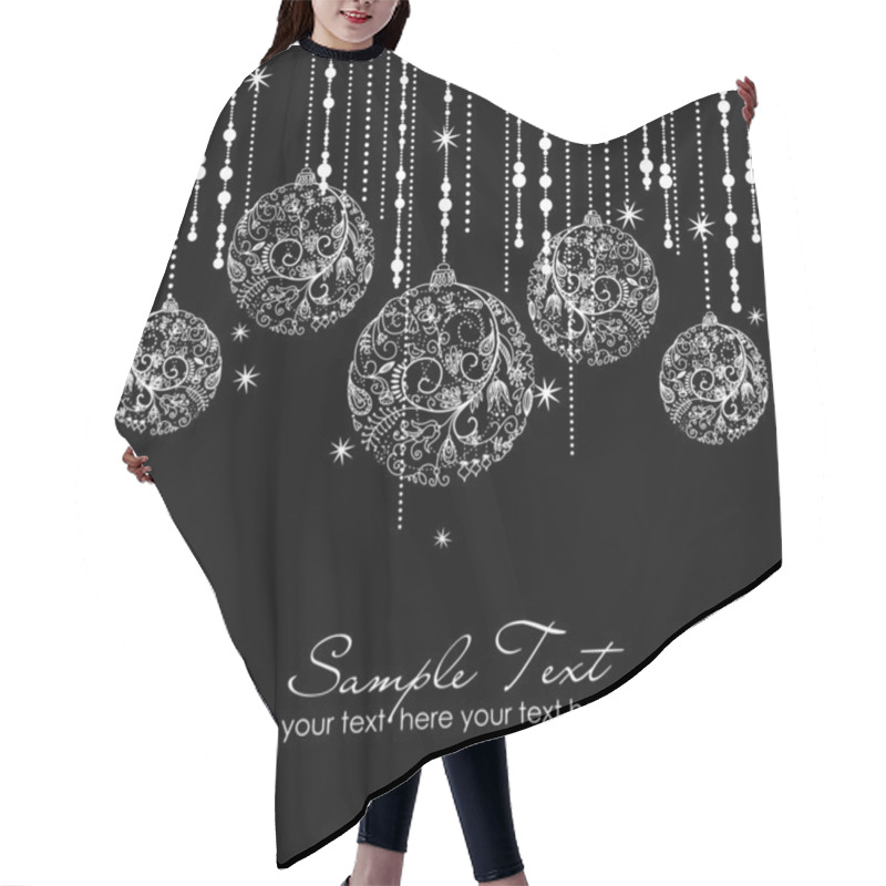 Personality  Black And White Christmas Ornaments Hair Cutting Cape