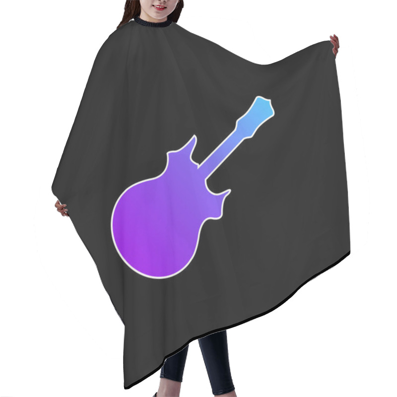 Personality  Bass Blue Gradient Vector Icon Hair Cutting Cape