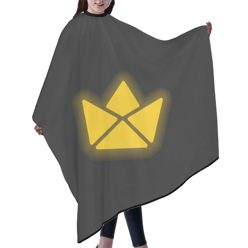 Personality  Boat Yellow Glowing Neon Icon Hair Cutting Cape