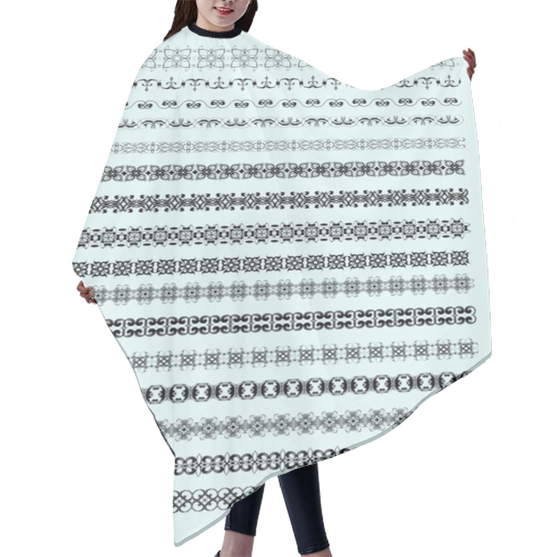 Personality  Collection Of Ornamental Rule Lines In Different Design Styles Hair Cutting Cape