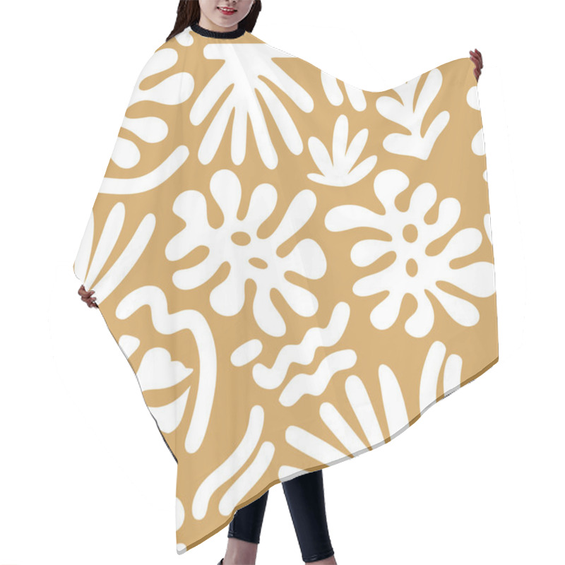 Personality  Tremdy Pattern  Background With Abstract Floral And Leaf Patterns Hair Cutting Cape