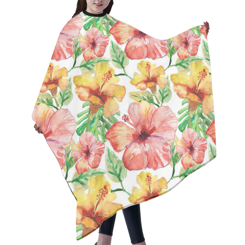 Personality  Hibiscus Flowers. Hair Cutting Cape