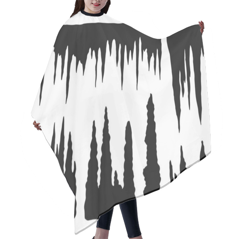 Personality  Stalactites, Growths And Mineral Formations. Vector Hair Cutting Cape