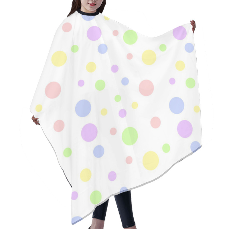 Personality  Seamless Pastel Multi Polka Dot Hair Cutting Cape