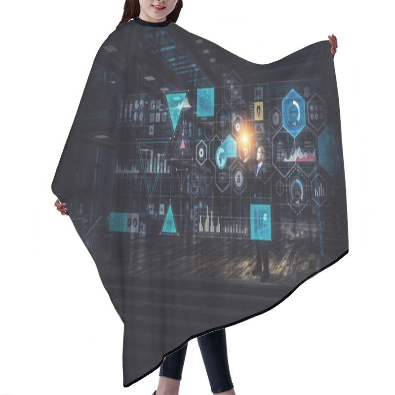 Personality  High Technologies For Your Success . Mixed Media Hair Cutting Cape