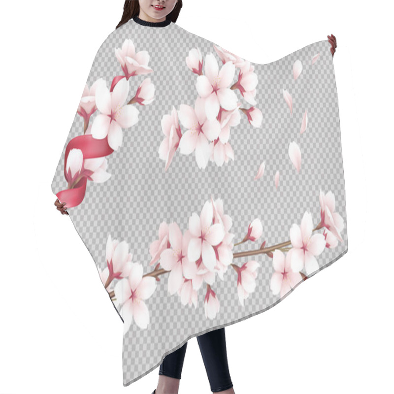 Personality  Cherry Flowers Background Hair Cutting Cape