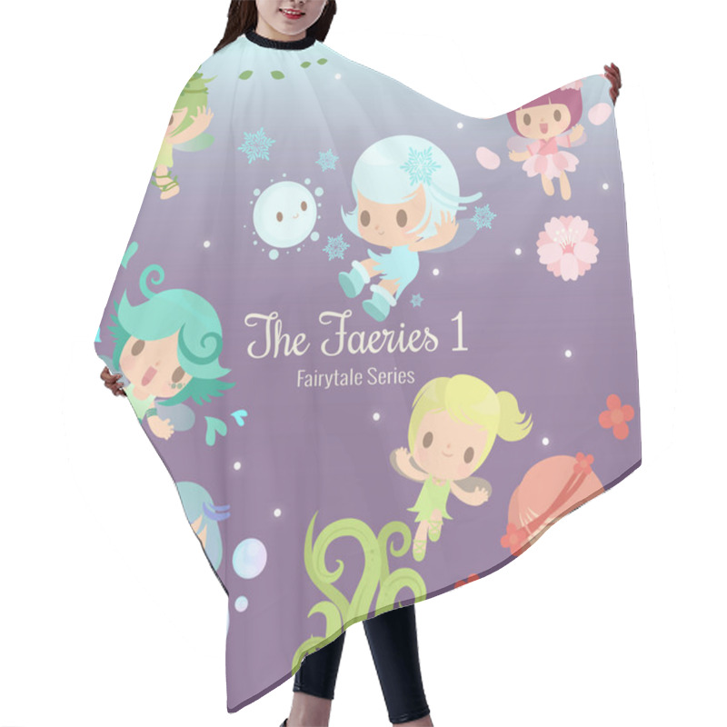 Personality  Cute Fairy Characters Illustrations Hair Cutting Cape