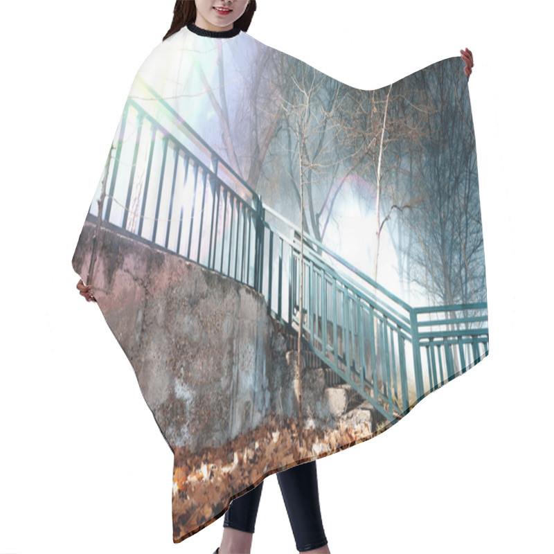 Personality  Foggy City Scene At Night Hair Cutting Cape