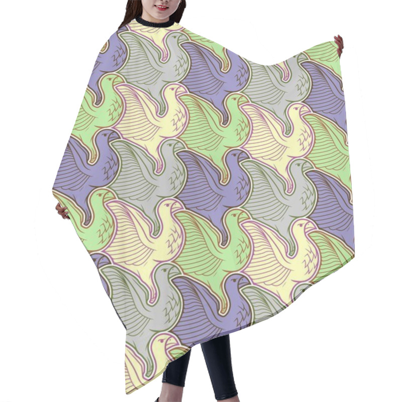 Personality  Seamless Bird Pattern Hair Cutting Cape