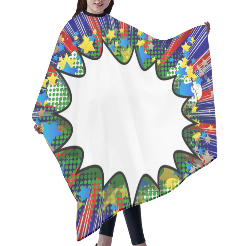 Personality  Explosion, Retro Style Comic Book Background. Hair Cutting Cape