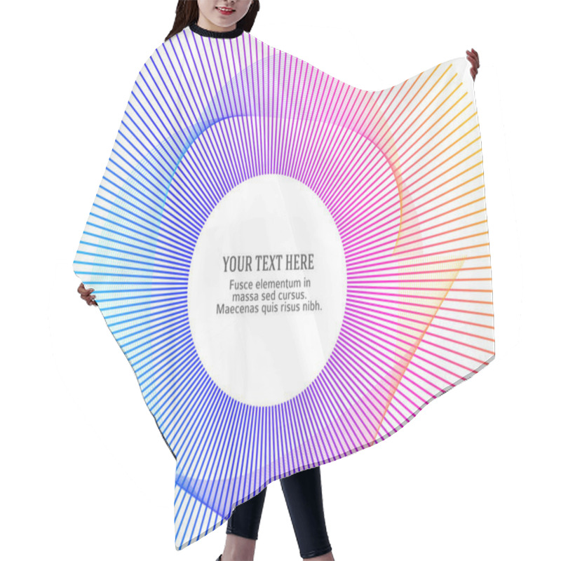 Personality  Design Elements. Wave Of Many Purple Lines Circle Ring. Abstract Vertical Wavy Stripes On White Background Isolated. Vector Illustration EPS 10. Colourful Waves With Lines Created Using Blend Tool Hair Cutting Cape