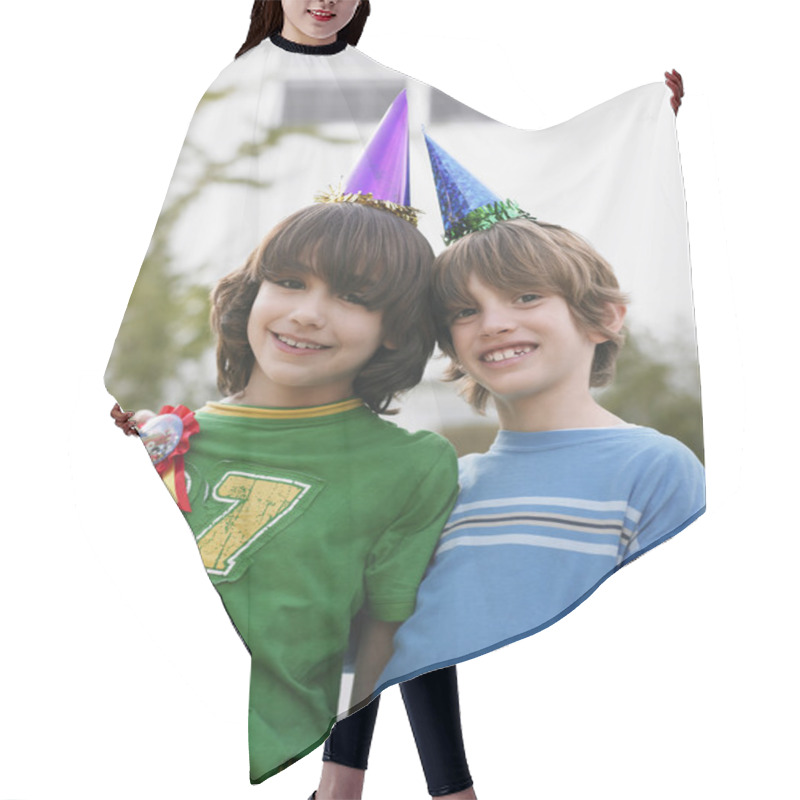 Personality  Boys In Party Hats Posing Hair Cutting Cape