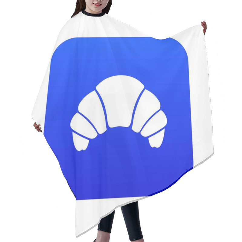 Personality  Croissant Icon Digital Blue Hair Cutting Cape