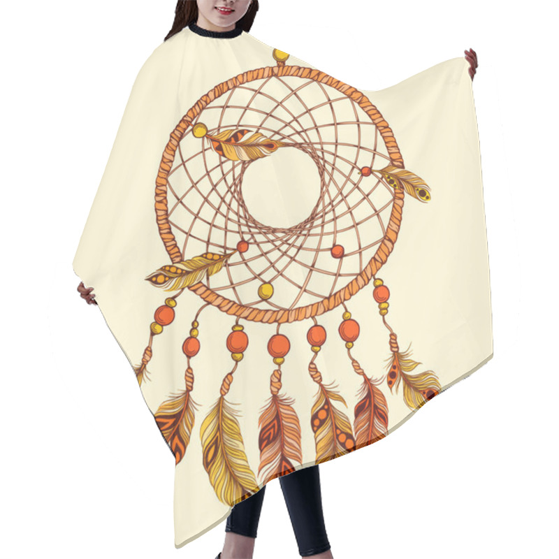 Personality  Ethnic Dream Catcher With Feathers Hair Cutting Cape