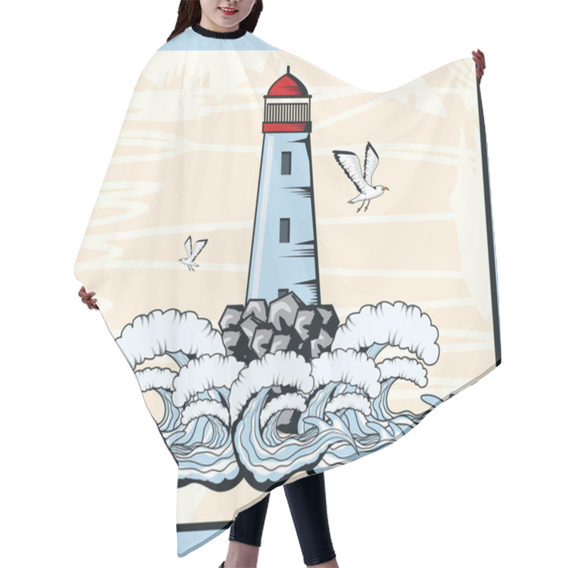 Personality  Lighthouse Seagulls And The Sea Hair Cutting Cape