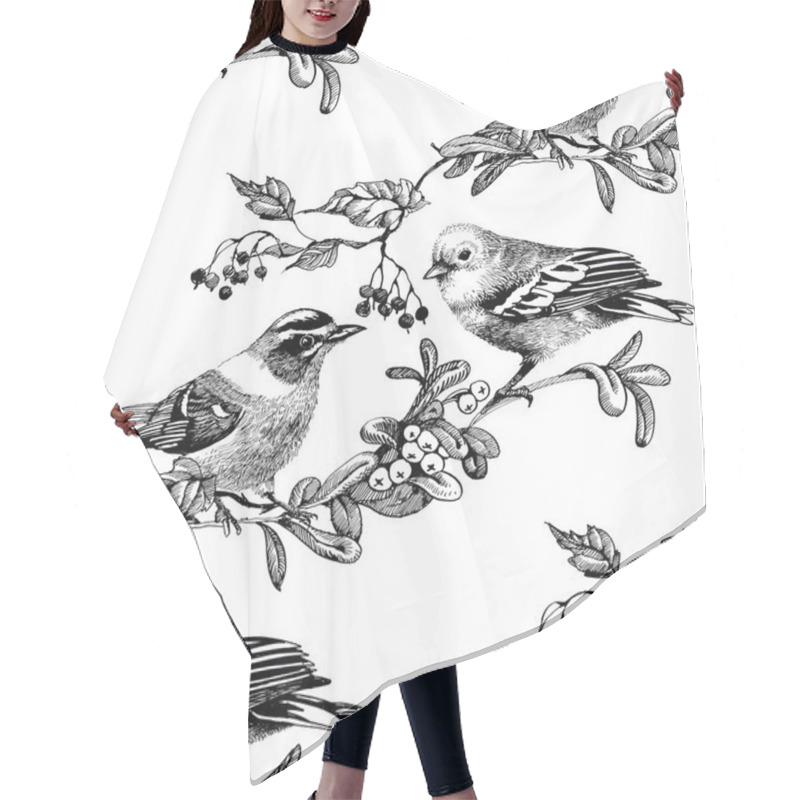 Personality  Seamless Pattern With Birds Hair Cutting Cape